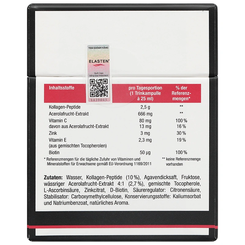 Elasten hỗ trợ làm giảm lão hoá, tăng đàn hồi da hộp 28 ống x 25ml - 4